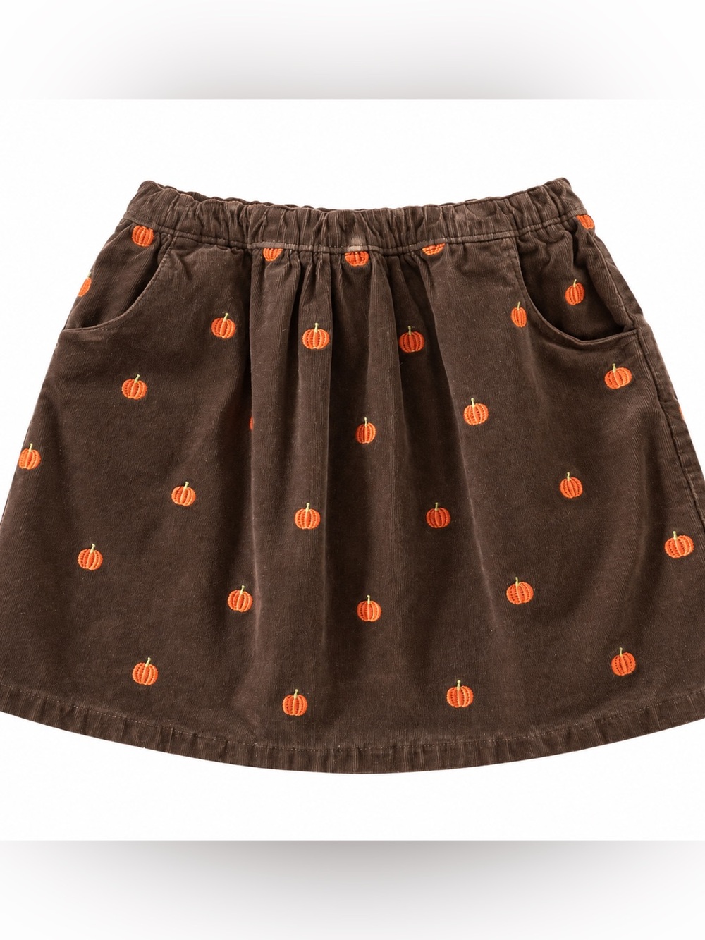 Gymboree Girls Size 10 Brown Corduroy Embroidered Pumpkin Skort Fall